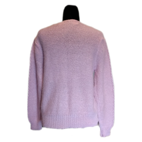 🔴 SALE VTG Soft Pink Knit Sweater with Pearl Embellishments - Picture 2 of 9